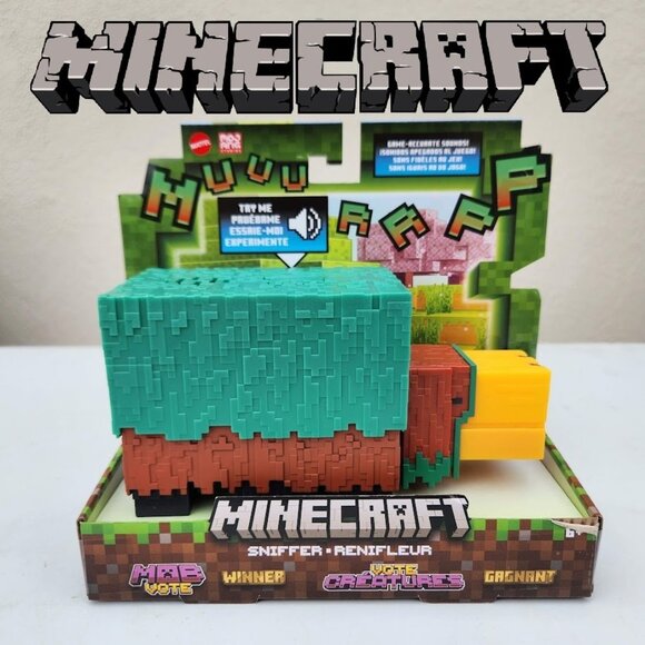 NEW Mattel Minecraft Sniffer Action Figure with Sounds & Pixelated Design 7" - Picture 1 of 14